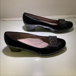 Ara 1 3/4 Black Patent Heels.